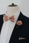 Rose gold and nude dusty pink mens bow tie 4 set