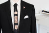 Black necktie with copper, rose gold rhinestones