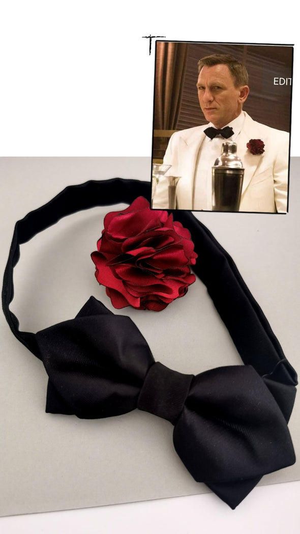 red carnation lapel flower pin, satin carnation suit boutonniere, james bond carnation flower pin, wedding carnation boutonniere, groomsmen gift set