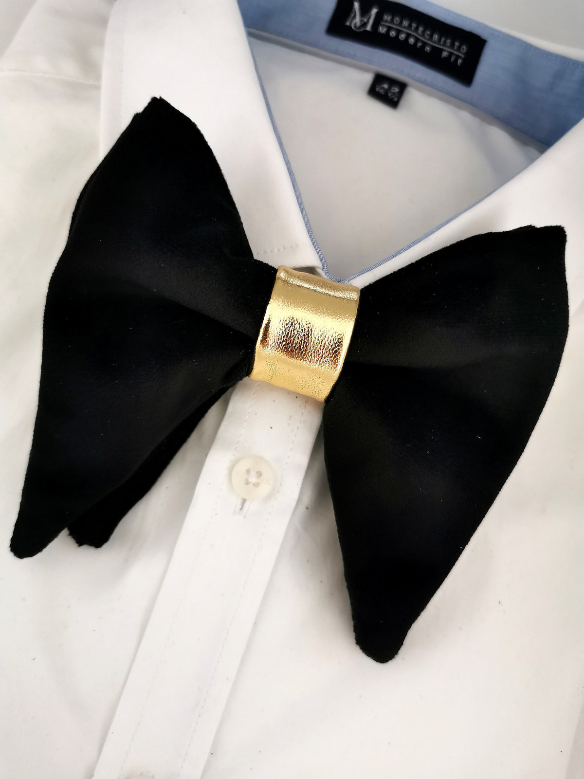 Black men bow tie, black velvet bow tie, big black bow tie