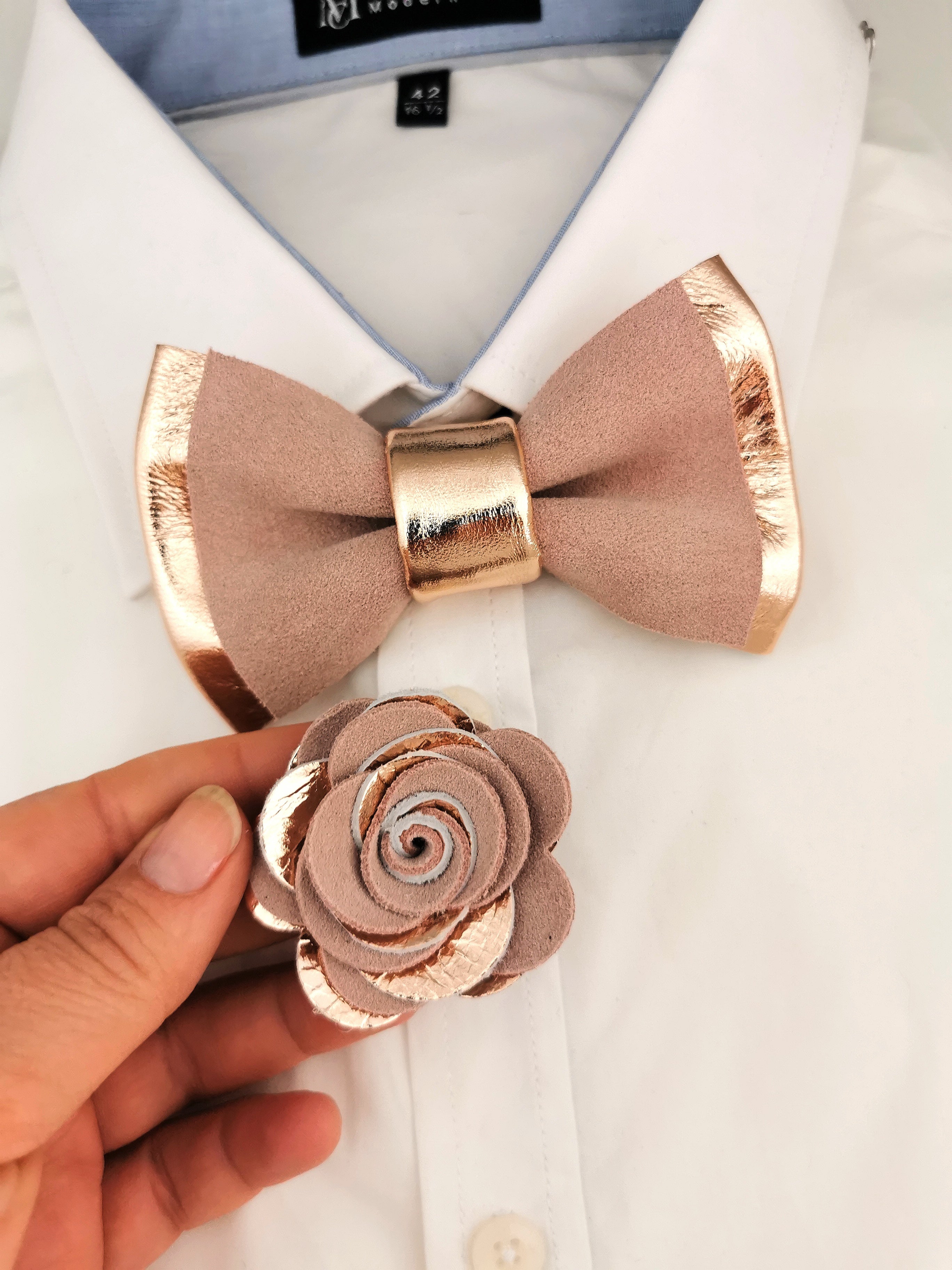 Rose Gold Bow Ties - Main Image