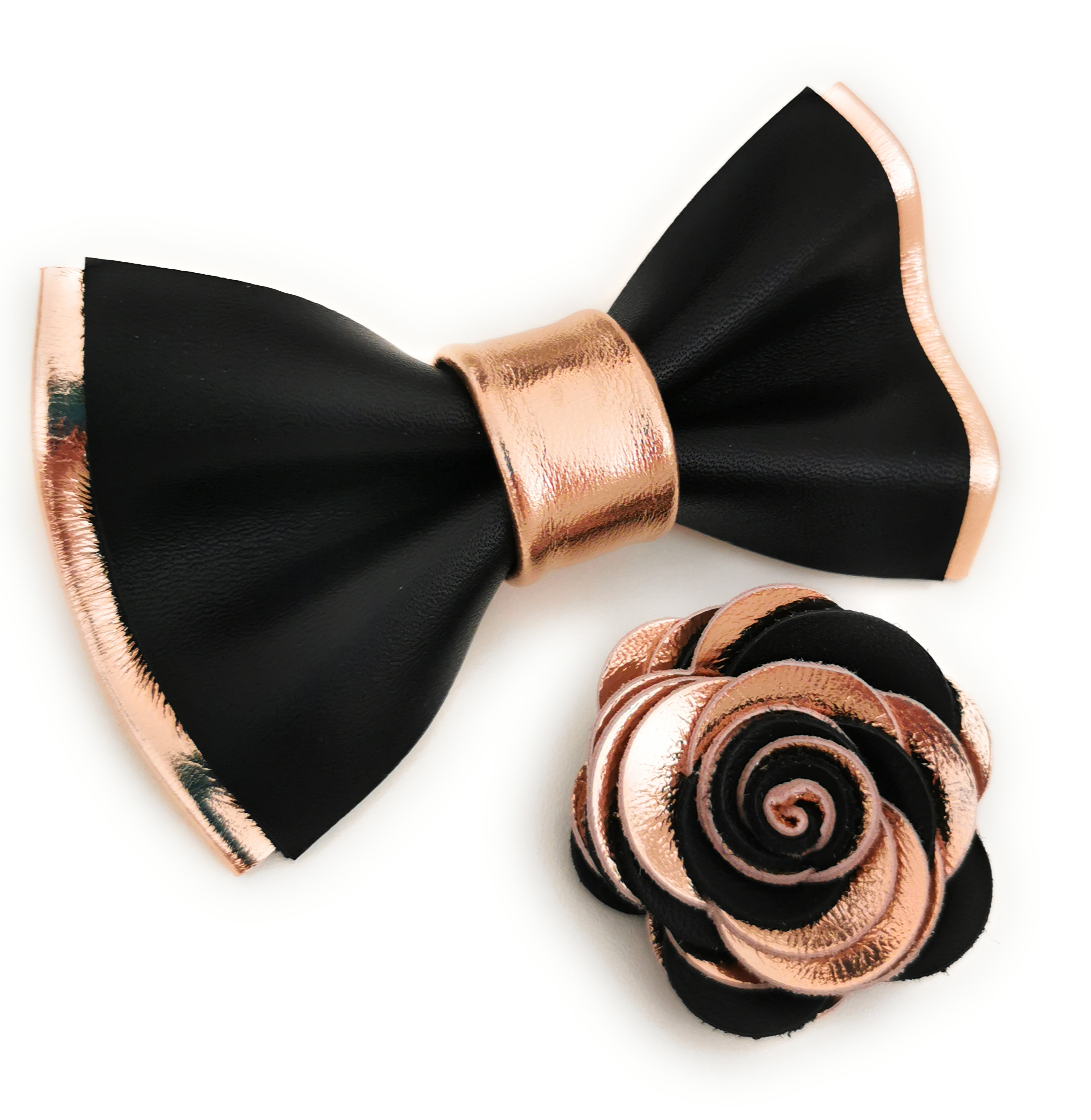 Floral Rose Gold & Black Tuxedo