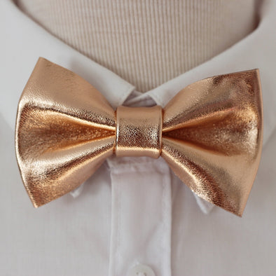 Rose gold tuxedo bow tie set