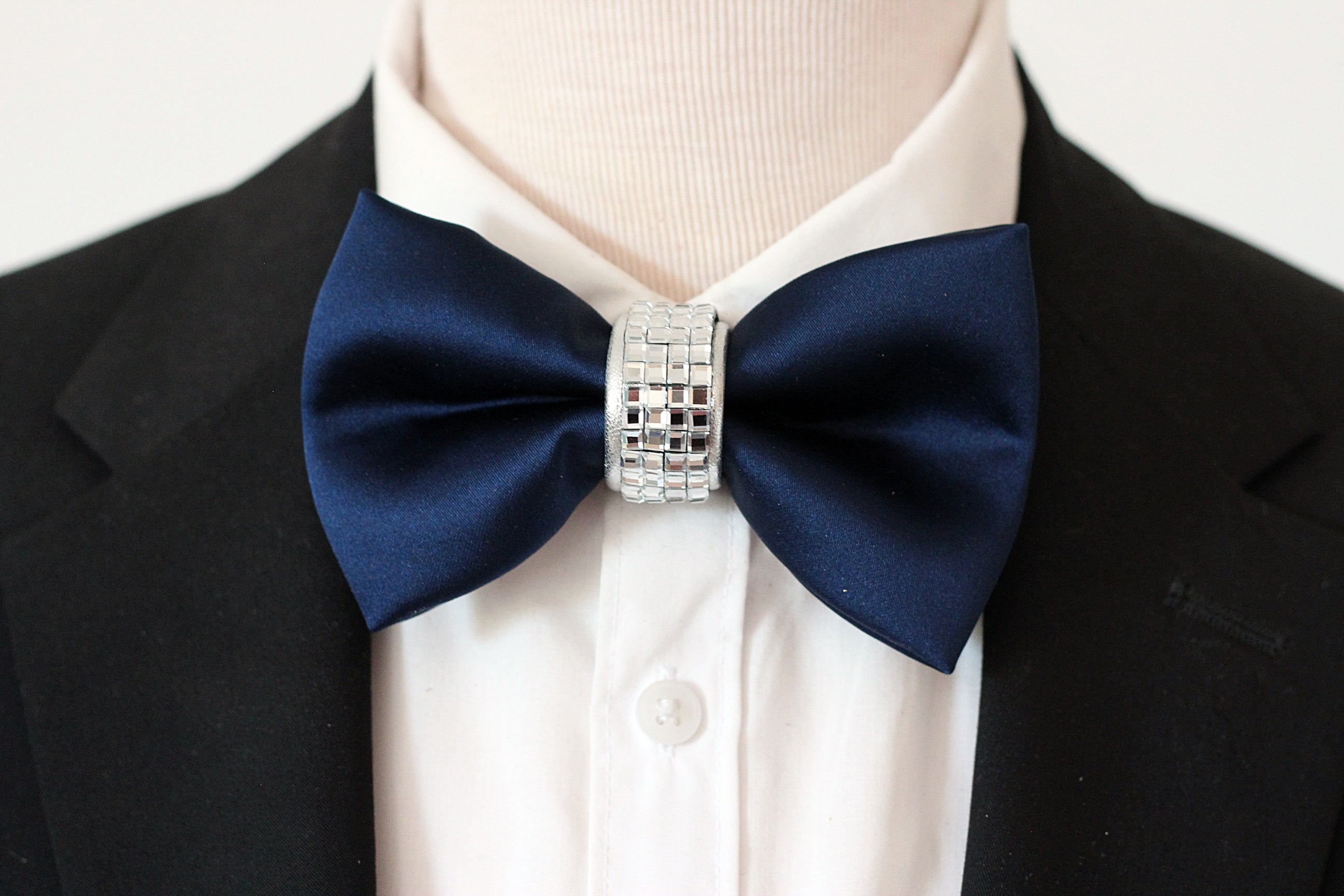 Royal Blue Bow Brooch Tie for Women. Handmade Women Bow Tie. 