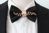 Black satin mens ovesized butterfly style tom ford bow tie set, tom ford bow tie, black silk bow tie