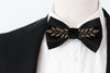 Black satin steampunk mens bow tie, nevestica bow tie