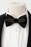 Black satin steampunk mens bow tie, nevestica black tuxedo bow tie set