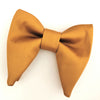 Mustard yellow satin oversized bow tie set with crystals