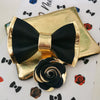 black and gold bow tie for men, boutonniere gold lapel flower pin, pocket sqare set for weddnign, prom, Nevestica