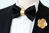 Black and Gold mens formal suit bow tie