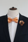 Copper bronze tuxedo bow tie set