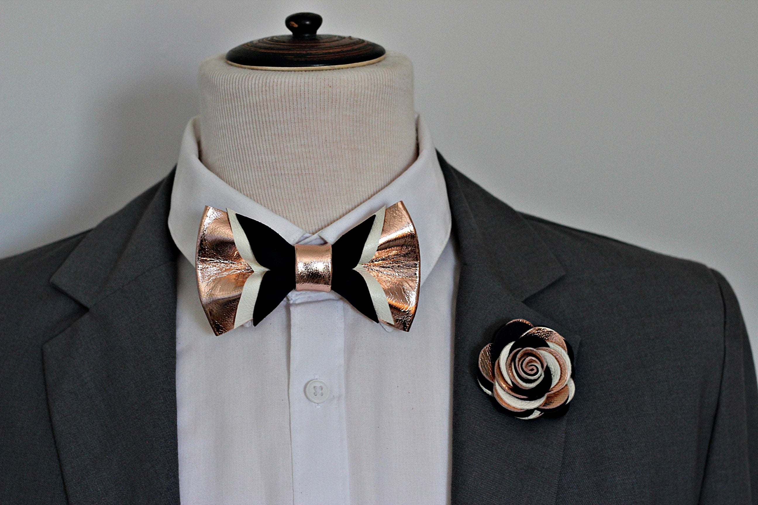 Bow Tie Black And Rose Gold Shirt Rose Gold Bow Ties
