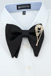 Big Black satin mens ovesized butterfly style tom ford bow tie with rhinestones