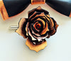 Copper boutonniere, lapel rose flower pin