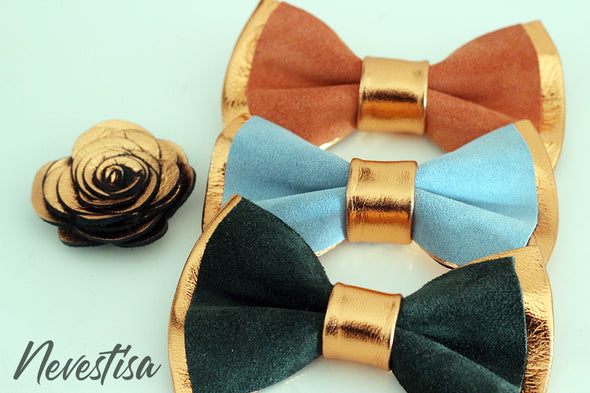 fall rust color and copper wedding prom bow tie lapel flower pin boutnniere set, groomsmen, groom, elopement ideas, gift burnt orange
