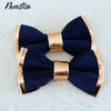 navy classic blue rose Gold copper leather bow tie, lapel flower wedding prom groomsmen groom formal attire set, Navy blue and rose Gold mens leather bow tie for men, rose gold wedding bow tie, genuine leather bowtie, gold groomsmen attire gift toddler, copper boys prom, gold boutonniere, nevestica nevestisa design