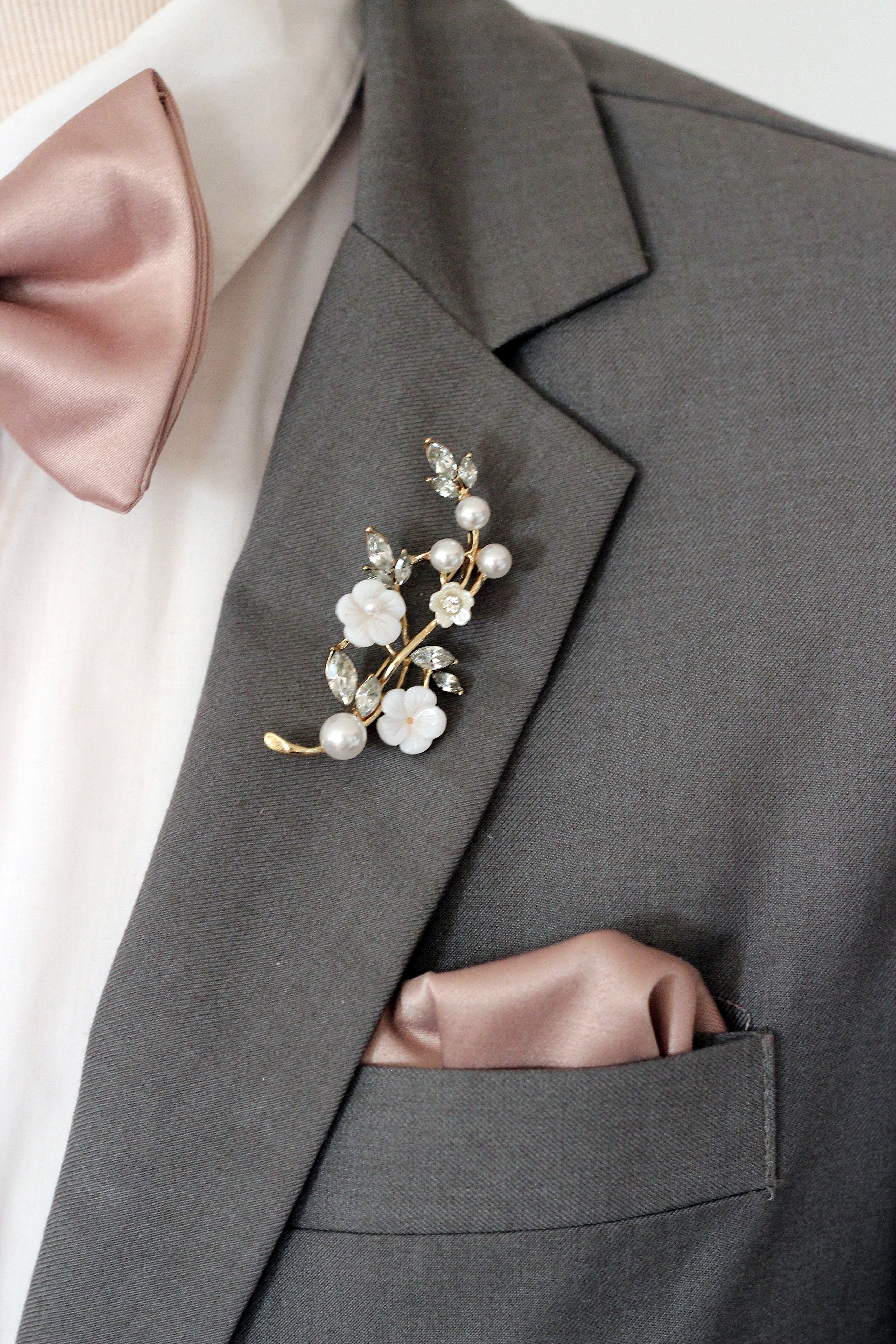 Brooch Men Floral Pin Suit Shirt Corsage Collar Lapel Pin Clothes